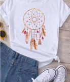 Maycaur Harajuku Dreamcatcher T-Shirt – Cute 90s-Inspired Graphic Tee for Women