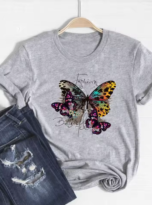 Floral Bee Graphic T-Shirt – Cute & Casual Summer Top for Women