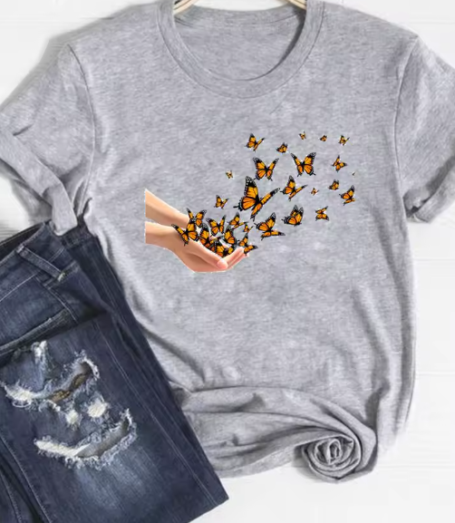 Floral Bee Graphic T-Shirt – Cute & Casual Summer Top for Women