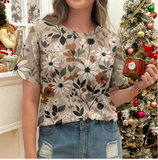 Women's Beige Printed T-Shirt – Effortless Summer Style