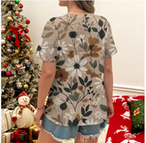 Women's Beige Printed T-Shirt – Effortless Summer Style