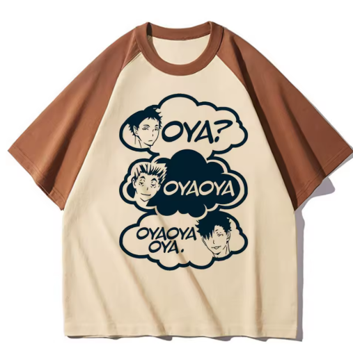 Haikyuu-Inspired Pastel Tee – Vintage Vibes & Volleyball Energy