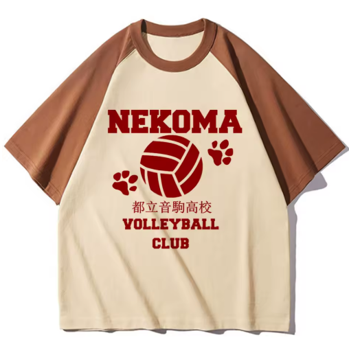 Haikyuu-Inspired Pastel Tee – Vintage Vibes & Volleyball Energy