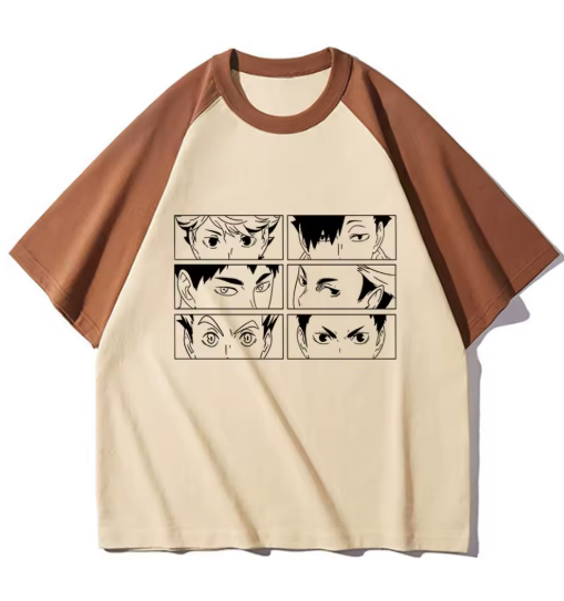 Haikyuu-Inspired Pastel Tee – Vintage Vibes & Volleyball Energy