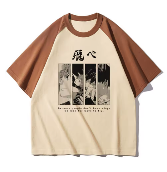 Haikyuu-Inspired Pastel Tee – Vintage Vibes & Volleyball Energy