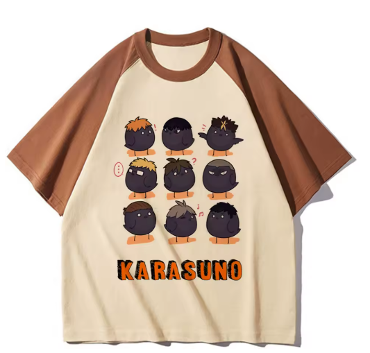Haikyuu-Inspired Pastel Tee – Vintage Vibes & Volleyball Energy