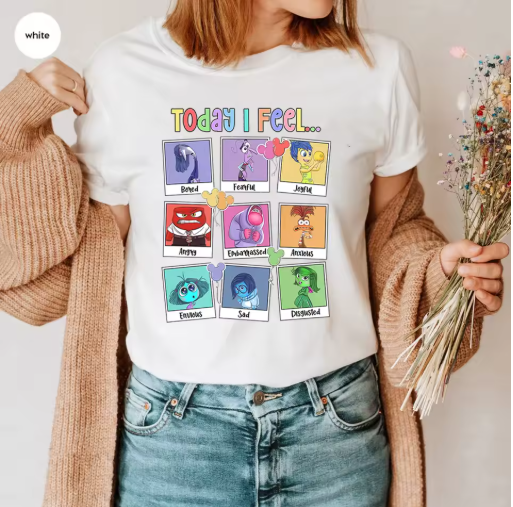 "Inside Out 2" Inspired "Today I Feel All the Feels" T-Shirt – Cute and Meaningful Tee for Women