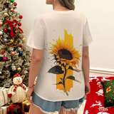 Sunflower Print T-Shirt – Fresh & Casual Summer Tee for Women