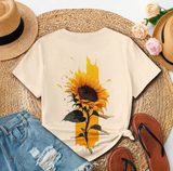 Sunflower Print T-Shirt – Fresh & Casual Summer Tee for Women