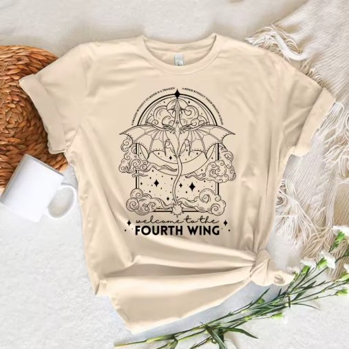Fourth Wing Manga-Inspired T-Shirt – 2000s Comic Style Tee for Women