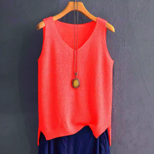Women's Plus Size Sleeveless Knit Vest – Light & Comfy Summer Style