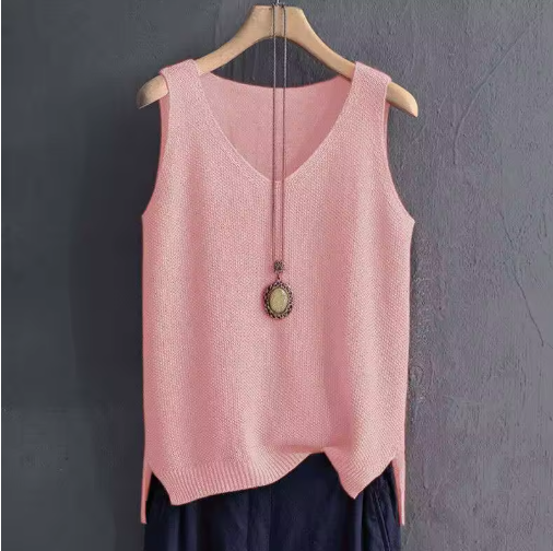 Women's Plus Size Sleeveless Knit Vest – Light & Comfy Summer Style