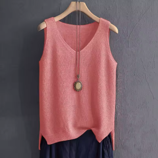 Women's Plus Size Sleeveless Knit Vest – Light & Comfy Summer Style