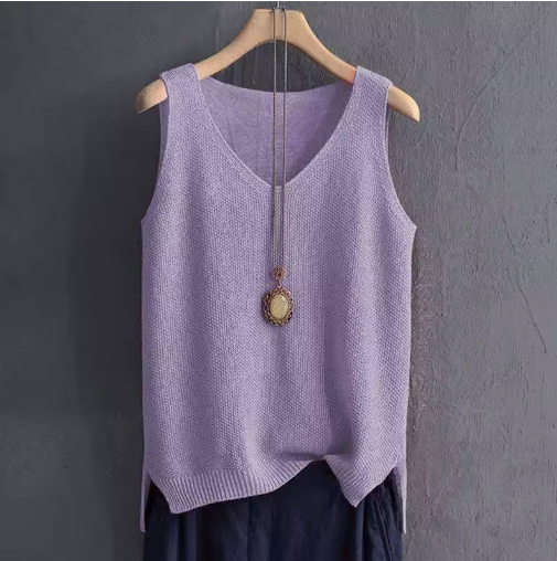 Women's Plus Size Sleeveless Knit Vest – Light & Comfy Summer Style