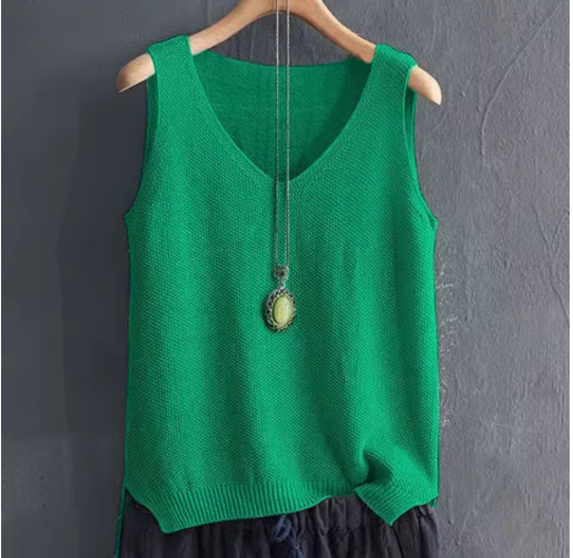 Women's Plus Size Sleeveless Knit Vest – Light & Comfy Summer Style
