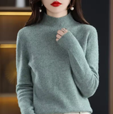 Autumn Winter Women's Sweater – Korean Fashion Warm Knitwear, Half Turtleneck Pullover, Long Sleeve Basic Solid Color Top