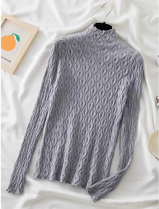 AOSSVIAO Women's Cashmere Turtleneck Sweater – Slim Fit Knitted Pullover for Autumn & Winter