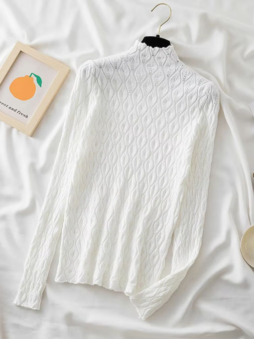 AOSSVIAO Women's Cashmere Turtleneck Sweater – Slim Fit Knitted Pullover for Autumn & Winter