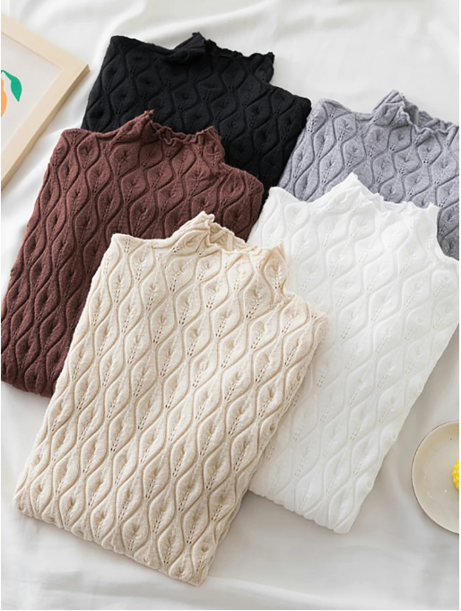 AOSSVIAO Women's Cashmere Turtleneck Sweater – Slim Fit Knitted Pullover for Autumn & Winter