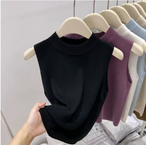 AOSSVIAO Women's Knitted Tank Top - Slim Fit Sleeveless Pullover Sweater for Summer, Spring & Fall