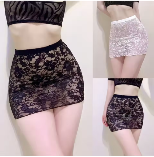 Sheer Lace Mini Skirt – Elegant & Sexy Wrap Style for Women