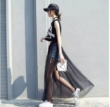 Sheer Mesh Half Skirt – Lightweight Elegance in a Single Layer