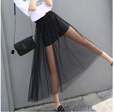 Sheer Mesh Half Skirt – Lightweight Elegance in a Single Layer