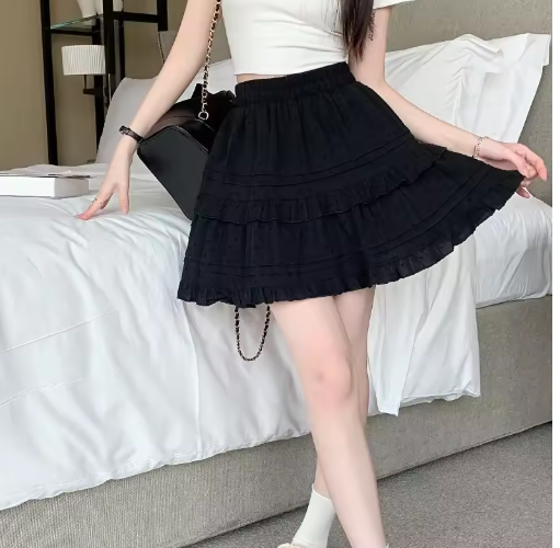 High-Waisted Ruffled A-Line Mini Skirt – French Y2K Chic