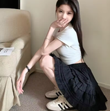 High-Waisted Ruffled A-Line Mini Skirt – French Y2K Chic
