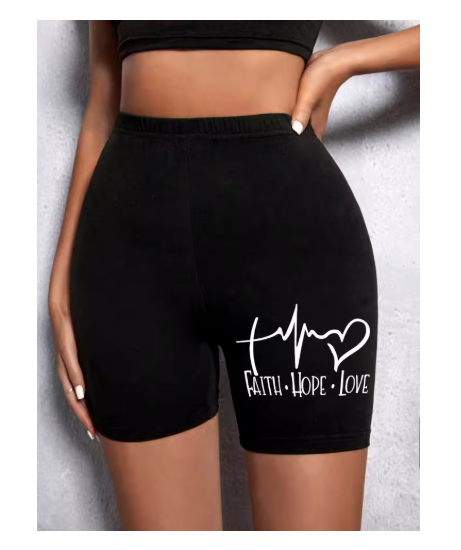 Trendy Graphic Sports Shorts with White Line Detail