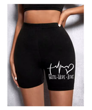 Trendy Graphic Sports Shorts with White Line Detail