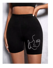 Trendy Graphic Sports Shorts with White Line Detail