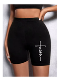 Trendy Graphic Sports Shorts with White Line Detail