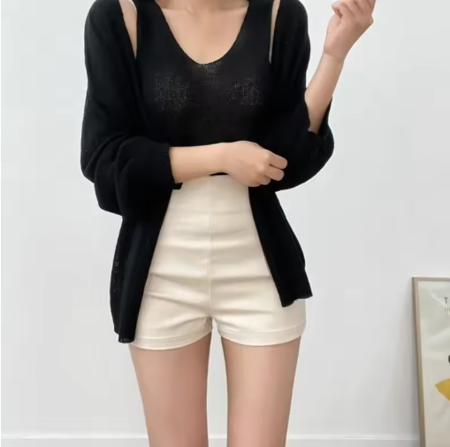 Women's High-Waisted Slimming Spandex Shorts – Tummy Control, Hip-Lifting, Casual Autumn Heatwear