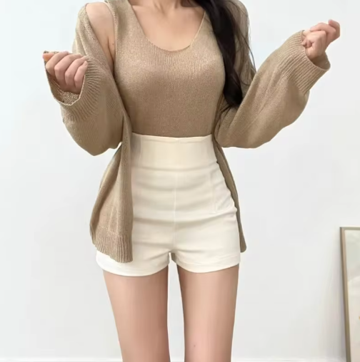 Women's High-Waisted Slimming Spandex Shorts – Tummy Control, Hip-Lifting, Casual Autumn Heatwear