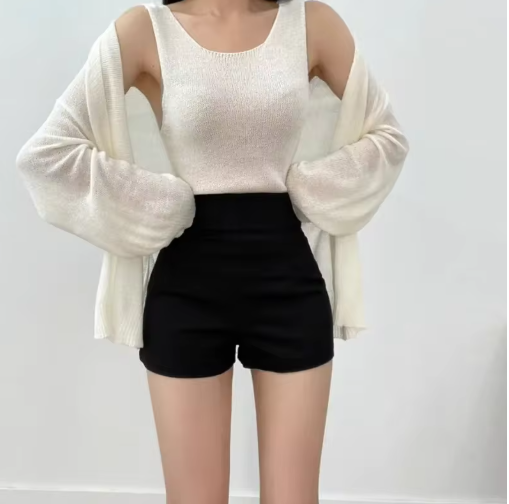 Women's High-Waisted Slimming Spandex Shorts – Tummy Control, Hip-Lifting, Casual Autumn Heatwear