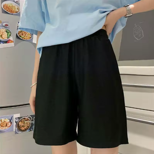 Women's Korean Style High-Waisted Fitness Shorts – Loose, Comfy & Sporty Summer Look