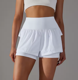 Women's 2-in-1 Athletic Running Shorts with Pockets – High-Waisted Sport Skirt for Tennis, Golf, Yoga & Training