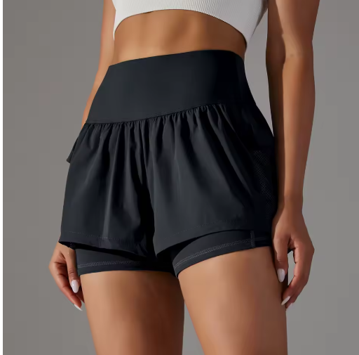 Women's 2-in-1 Athletic Running Shorts with Pockets – High-Waisted Sport Skirt for Tennis, Golf, Yoga & Training