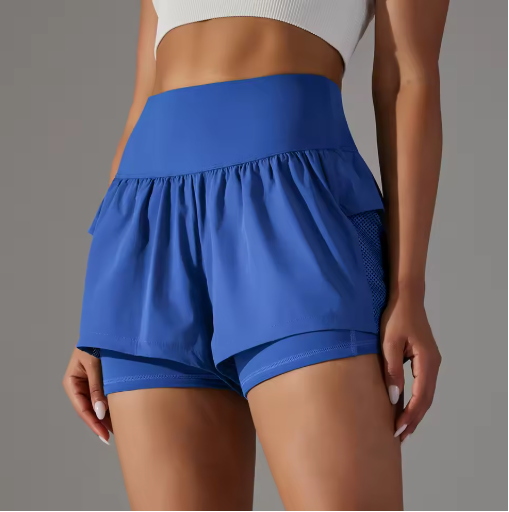 Women's 2-in-1 Athletic Running Shorts with Pockets – High-Waisted Sport Skirt for Tennis, Golf, Yoga & Training