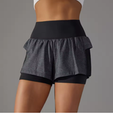 Women's 2-in-1 Athletic Running Shorts with Pockets – High-Waisted Sport Skirt for Tennis, Golf, Yoga & Training