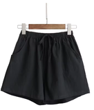 Women's High-Waist Cotton & Linen Shorts – Lightweight, Loose-Fit Summer Pants