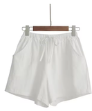 Women's High-Waist Cotton & Linen Shorts – Lightweight, Loose-Fit Summer Pants