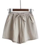 Women's High-Waist Cotton & Linen Shorts – Lightweight, Loose-Fit Summer Pants