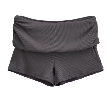 Summer Slim Yoga Shorts for Women – Comfy & Casual Fold-Over Lounge Style
