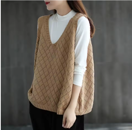 Cozy Baggy Sweater Vest for Women – Korean Vintage Style