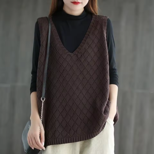 Cozy Baggy Sweater Vest for Women – Korean Vintage Style
