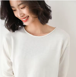Spring & Autumn Korean Style Women's Loose Knit Sweater – Casual Basic Stretch Pullover in Sky Blue & Pink