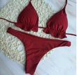 Brazilian Bikini Set with Bandage Top and Thong Bottom – Two-Piece Lace-Up Swimwear for Women