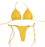 Tie-Side G-String Bikini Set – Feminine Bandage-Style Brazilian Swimwear